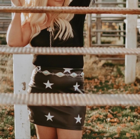 Leather western star skirt - Picture 3 of 4